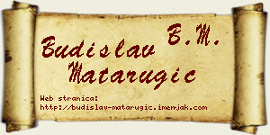Budislav Matarugić vizit kartica